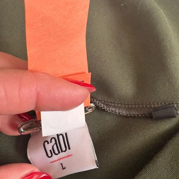 CAbi Green Wide Leg Pants High-Waisted Utility - Picture 3 of 5